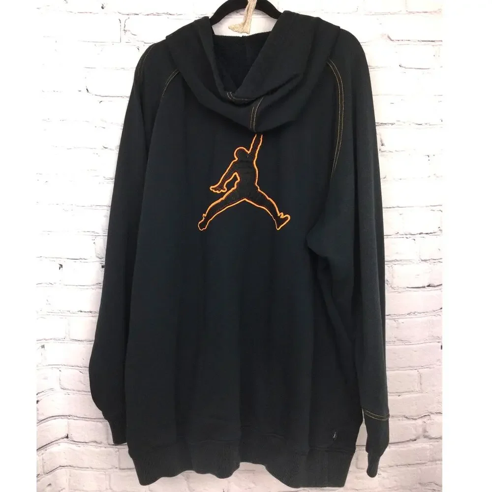 Jordan 23 Streetwear Y2K Retro Hip Hop Embroidered Jumpman Full Zip Hoodie 2XL